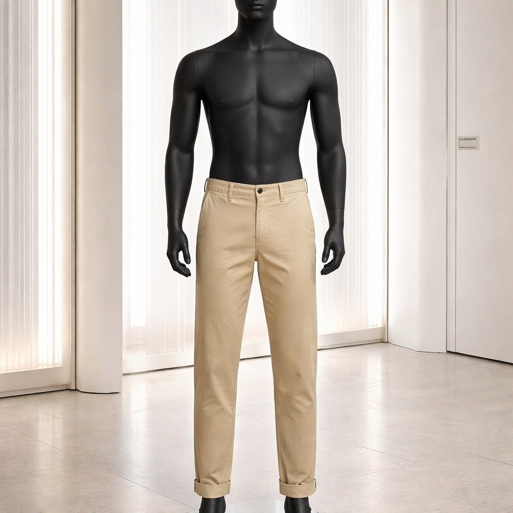 Lands' End Mens Traditional Fit Chino Pants Khaki Cotton Twill Size 36x31 Preppy